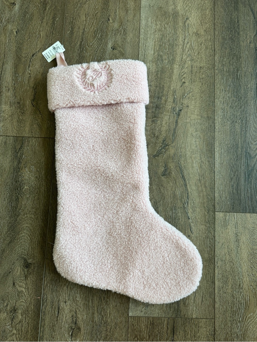 PINK Victoria's Secret Light Pink Knit Holiday Stocking New